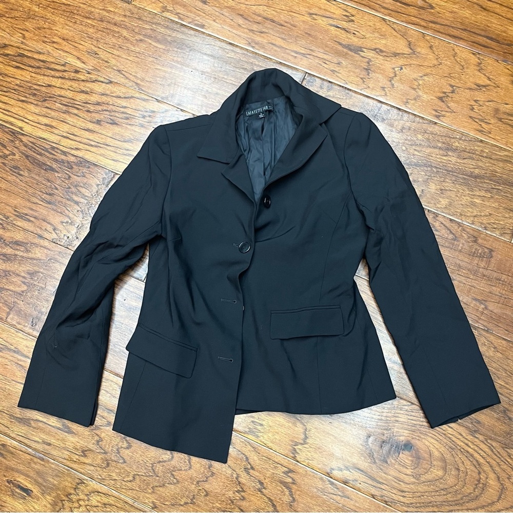 Lafayette 148 New York Black Tailored Blazer